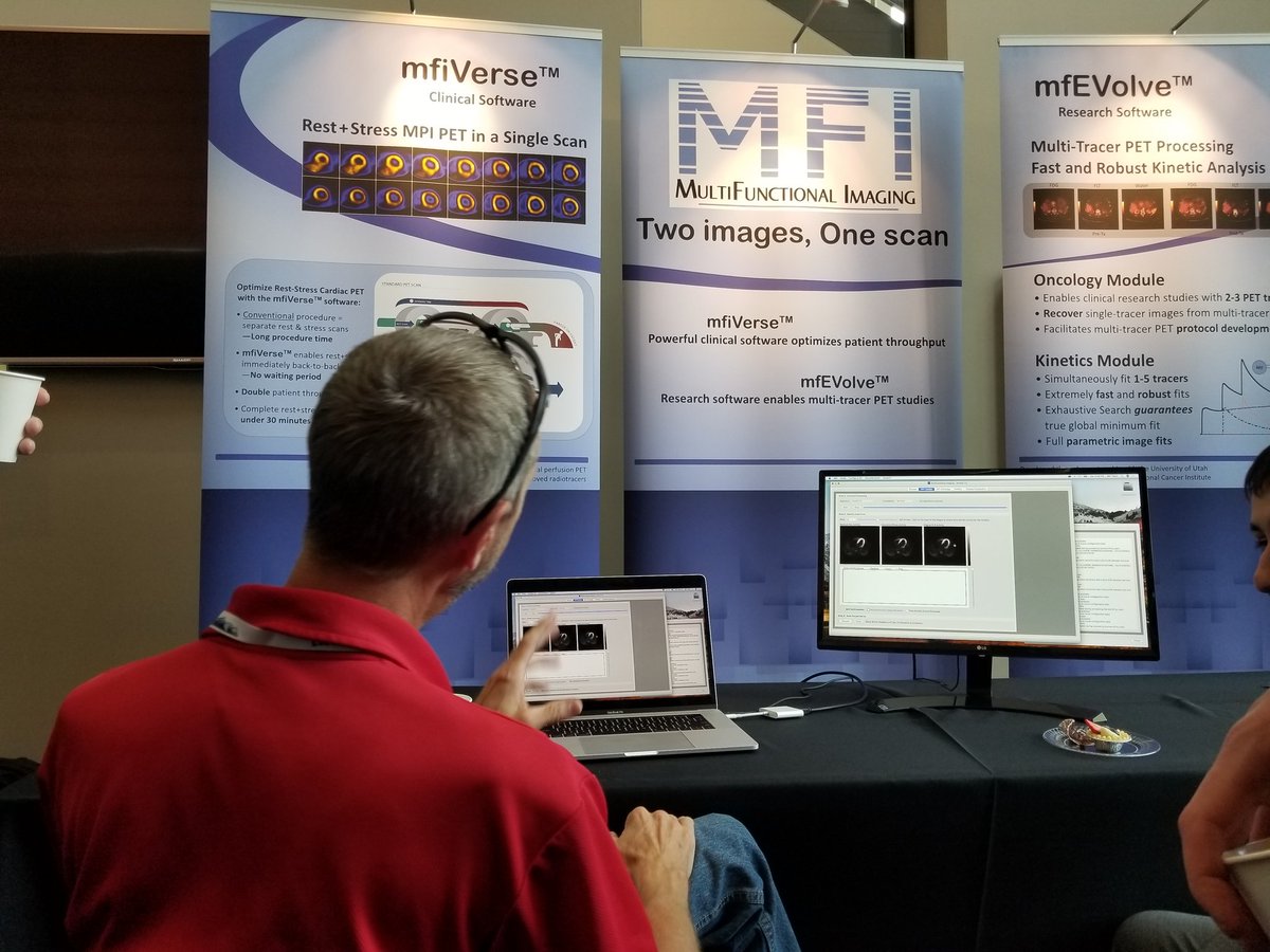 Utah researcher Dr. Dan Kadrmas drew quite the crowd with his work in multi-functional PET imaging during the #ImagingElevated2018 exhibition <a href="/UofUHealth/">University of Utah Health</a> <a href="/UofUResearch/">Research at the U</a>