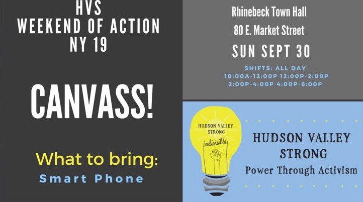 Indivisible19NY's tweet photo. CANVASS tomorrow with HVS in Rhinebeck. Time to fight back against the #CorruptGOP & its #LiarInChief for a fair & just future. #NY19 #FireFaso #VoteDelgado #KavaNOPE #DelgadoForCongress
Info & signup:
https://t.co/gW85BVUWqB https://t.co/CjAdbSUdSj