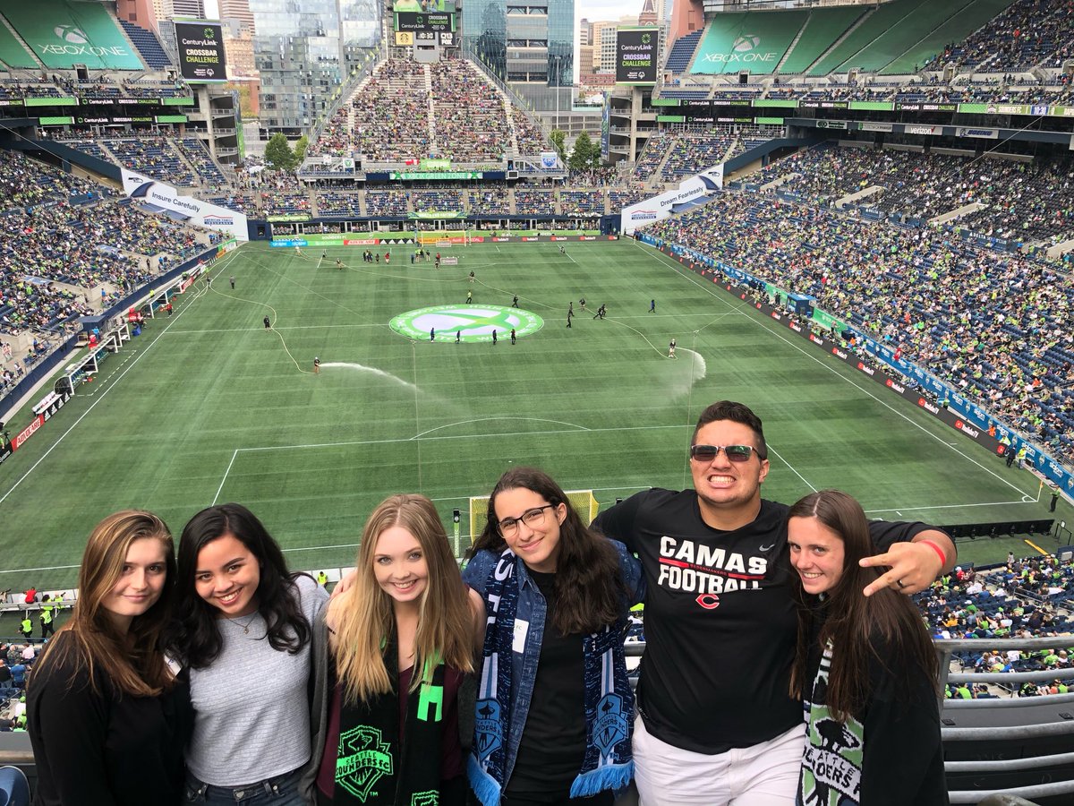sp0rtsm3d's tweet photo. Fall Leadership: ✅ 4 of our cabinet officers + 2 club members travelled to Seattle and saw the @SoundersFC EPIC win!! Thanks so much!! @WCTSMA https://t.co/7uPy7bno8K