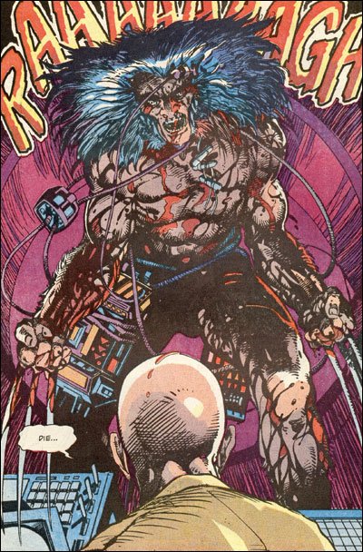 My journey to find Wolverine's origin story next delivered me one of the best stories Marvel has ever published: Barry Windsor Smith's WEAPON X. I was WAY too young to understand, but I staaaaared at those pages. Nightmarish, violent, and dense lines. I still have that hardcover.