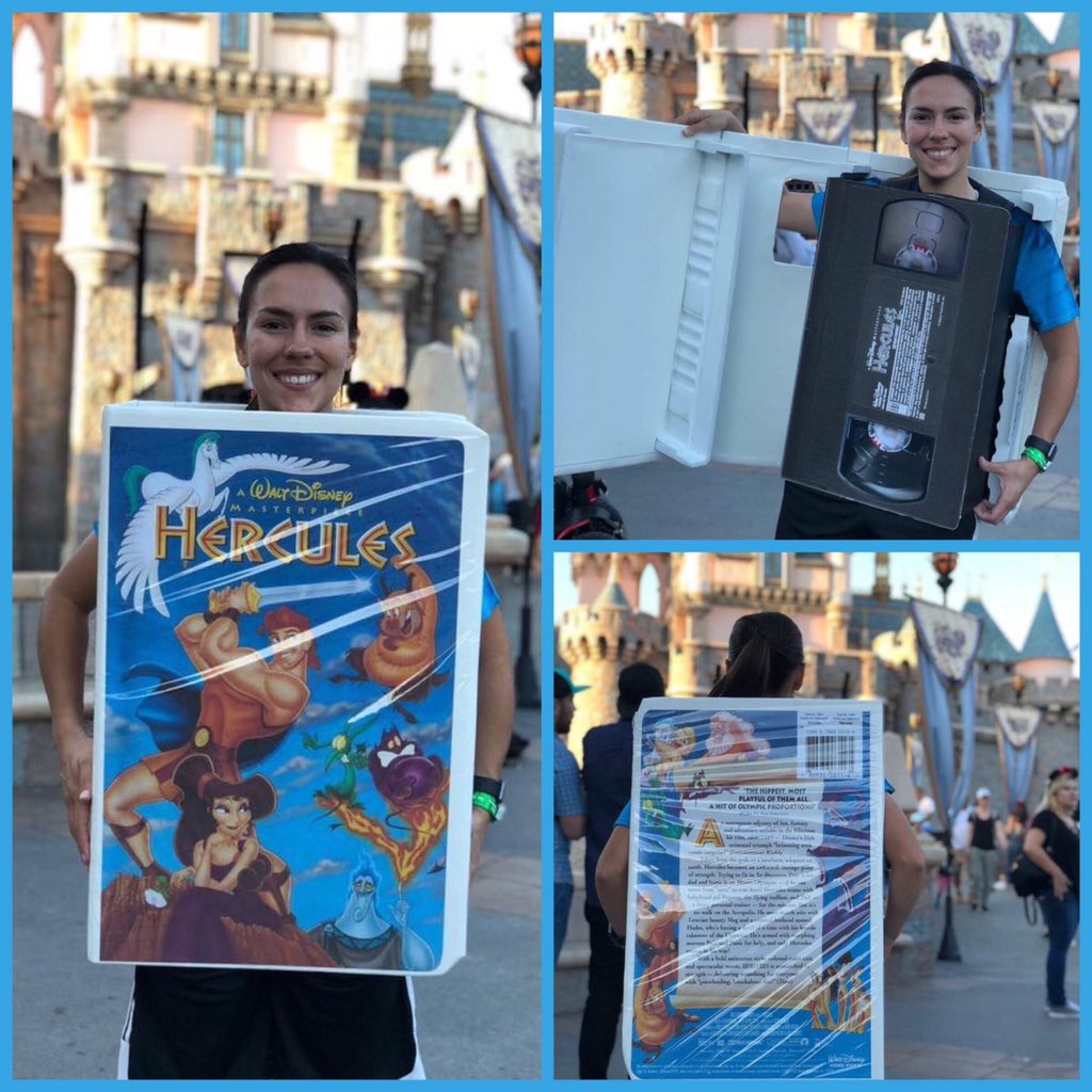 Cheezburger's tweet photo. This Hercules VHS costume might be the greatest costume of all time. https://t.co/YZive7aAfG