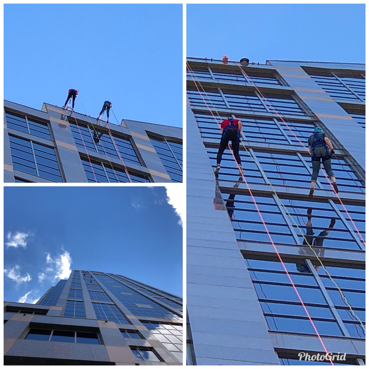 cindirparker's tweet photo. Looky, looky at @YatesMillES very own Ms Klink rappelling down the Wells Fargo Bank for Special Olympics!💪🏼Can’t wait to have this A+ realia for some gravity #forceandmotion lessons! @WCPSS @WCPSSElemScie  @SWAWCPSS #weareyatesmill #coolsaturday #rappelling #muscularendurance https://t.co/aOXKrgb0wW