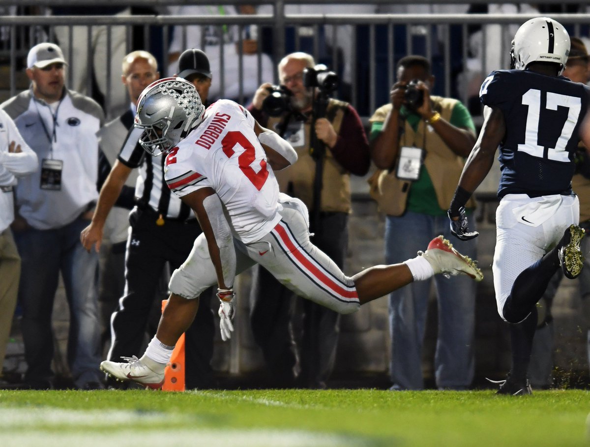 BleacherReport's tweet photo. Ohio State SURVIVES

No. 4 Buckeyes defeat No. 9 Penn State, 27-26 https://t.co/AViGZECzX8