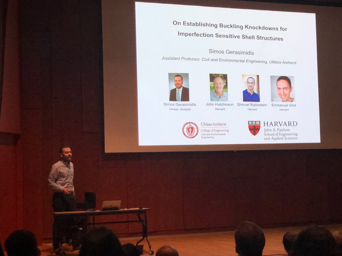 sgerasim's tweet photo. Happy to present our last shell buckling work at this year’s exciting NewMech at #Brown#university #umass#amherst #Harvard #mechanics https://t.co/jOz4fFTjiE