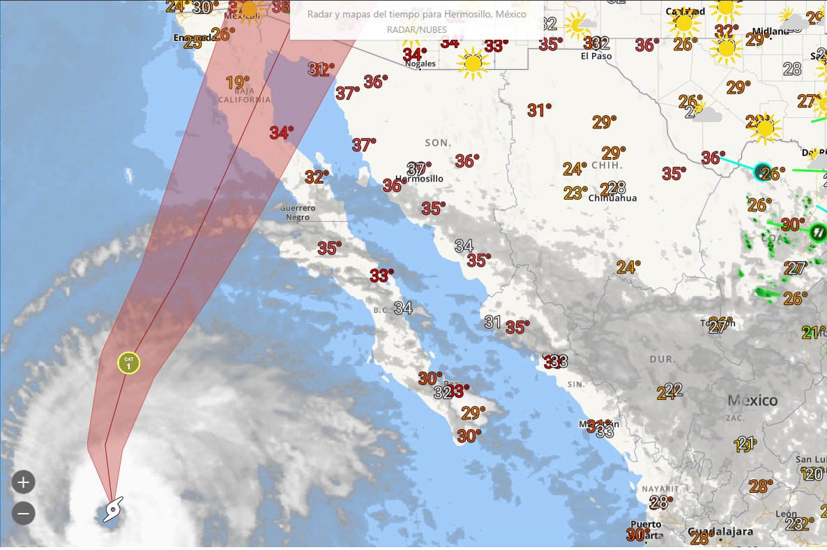 InfoSon1's tweet photo. #HuracanRosa traerá lluvias a #Sonora y temperaturas maximas de #39grados https://t.co/v2A4g9bTJf @conagua_clima @Conagua_Sonora https://t.co/90zAMM497G