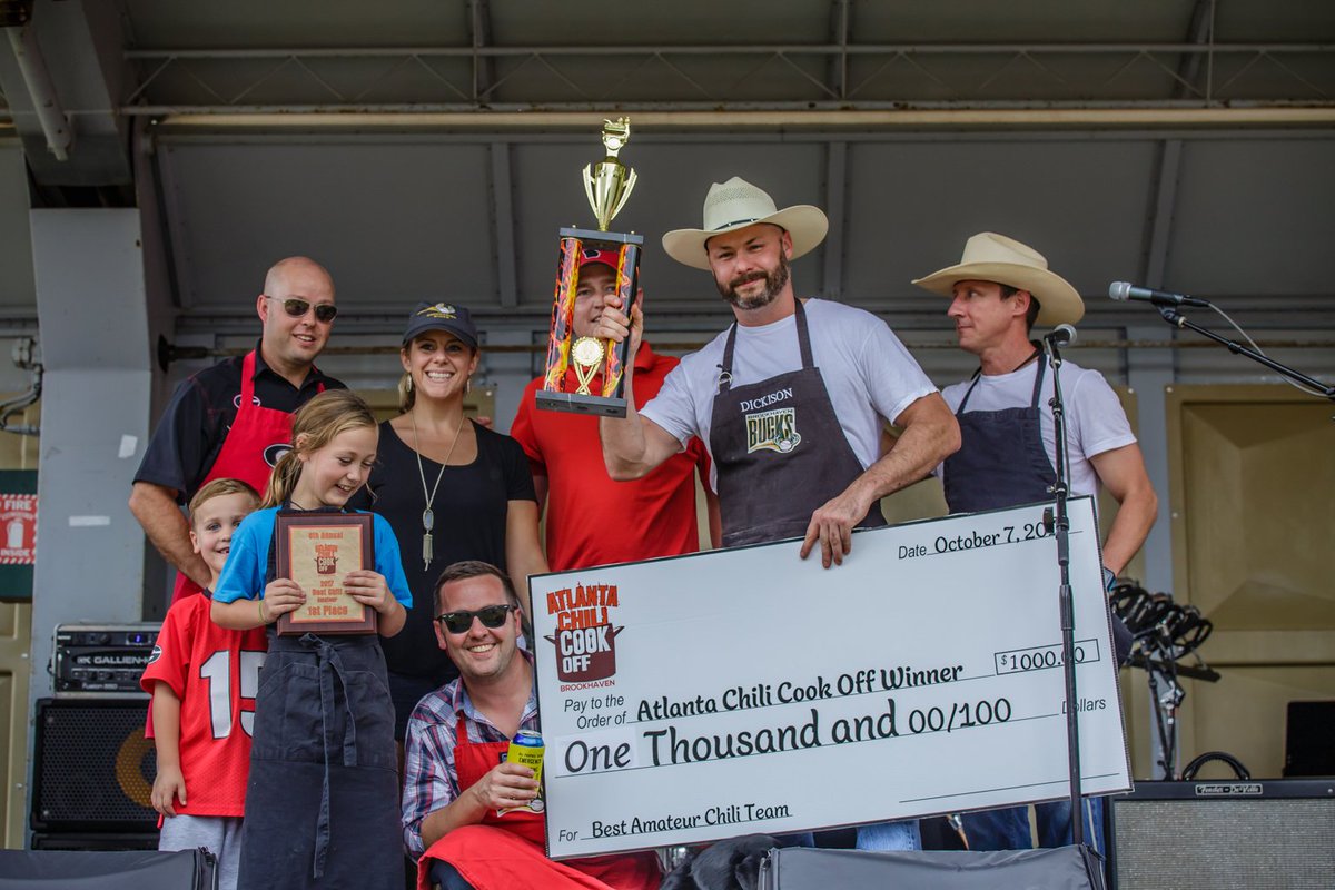 AtlChiliCookOff's tweet photo. Many are now entered to compete. But only one will prevail. Let your taste buds put these potent potions to the test on Oct. 13 at the 7th annual Atlanta Chili Cookoff in Brookhaven. Get your tickets here:
#AtlantaChiliCookOff #ATLChiliCookoff https://t.co/xPaSbrkLRs