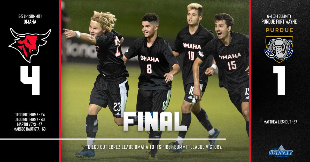 OmahaMSOC's tweet photo. FINAL | Diego Gutierrez leads Omaha with two goals and an assist as the Mavericks take down Purdue Fort Wayne, 4-1. https://t.co/hToBobptBx