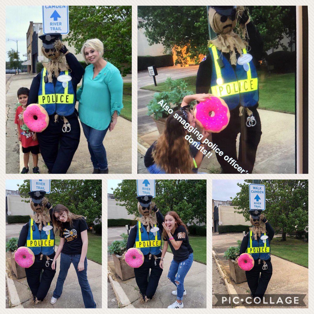 Meet Officer Barney Hayes! He is loving all the attention he is getting. Please go vote for Camden Police Department in the scarecrow contest. facebook.com/19655697204393…       #OfficerHaynesWantsToWin #ThatDonutTho #CPD #HappyFall