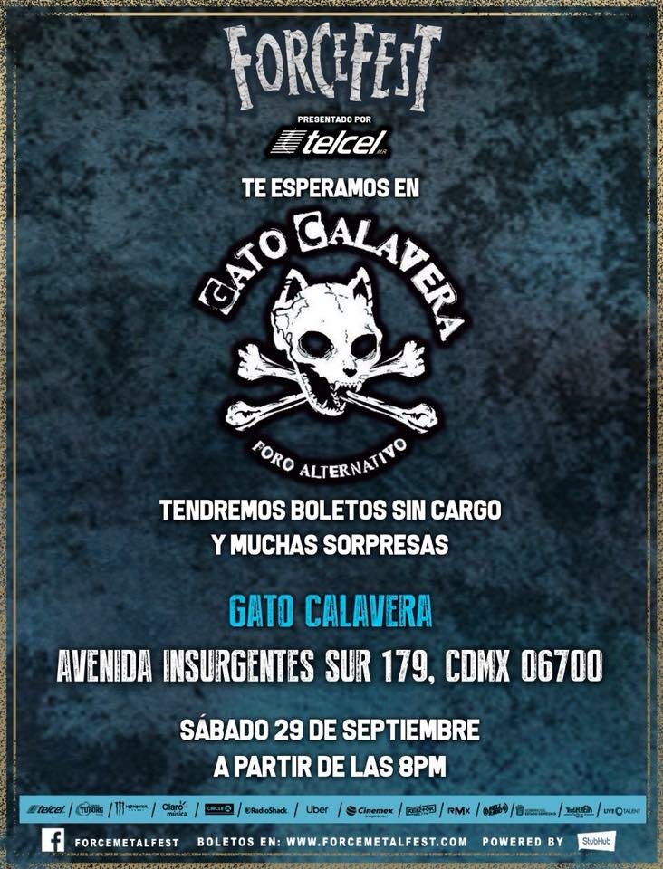 idarocksrevista's tweet photo. Aún estas  a tiempo para adquirir tus entradas. Asiste al @gatocalavera  a partir de las 8pm y compra tus boletos sin cargo, habrá muchas sorpresas.

@LiveTalentMx  @forcefestival #forcefest2018 #GatoCalavera https://t.co/i3h8c8wvue