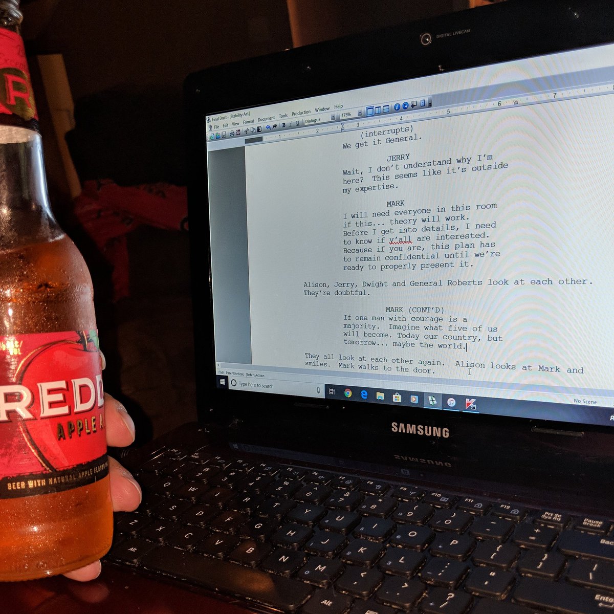 A little #screenwriting while watching #lsufootball on a #louisianasaturdaynight! #screenwriter #screenplay #writing #writer #StabilityAct #ilikebeer #collegefootball