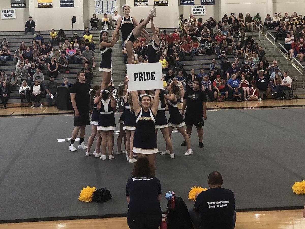 CanbyAthletics's tweet photo. Great job cheer team and band at today’s OCCA Game Day championships! https://t.co/LA6KOMkD1r