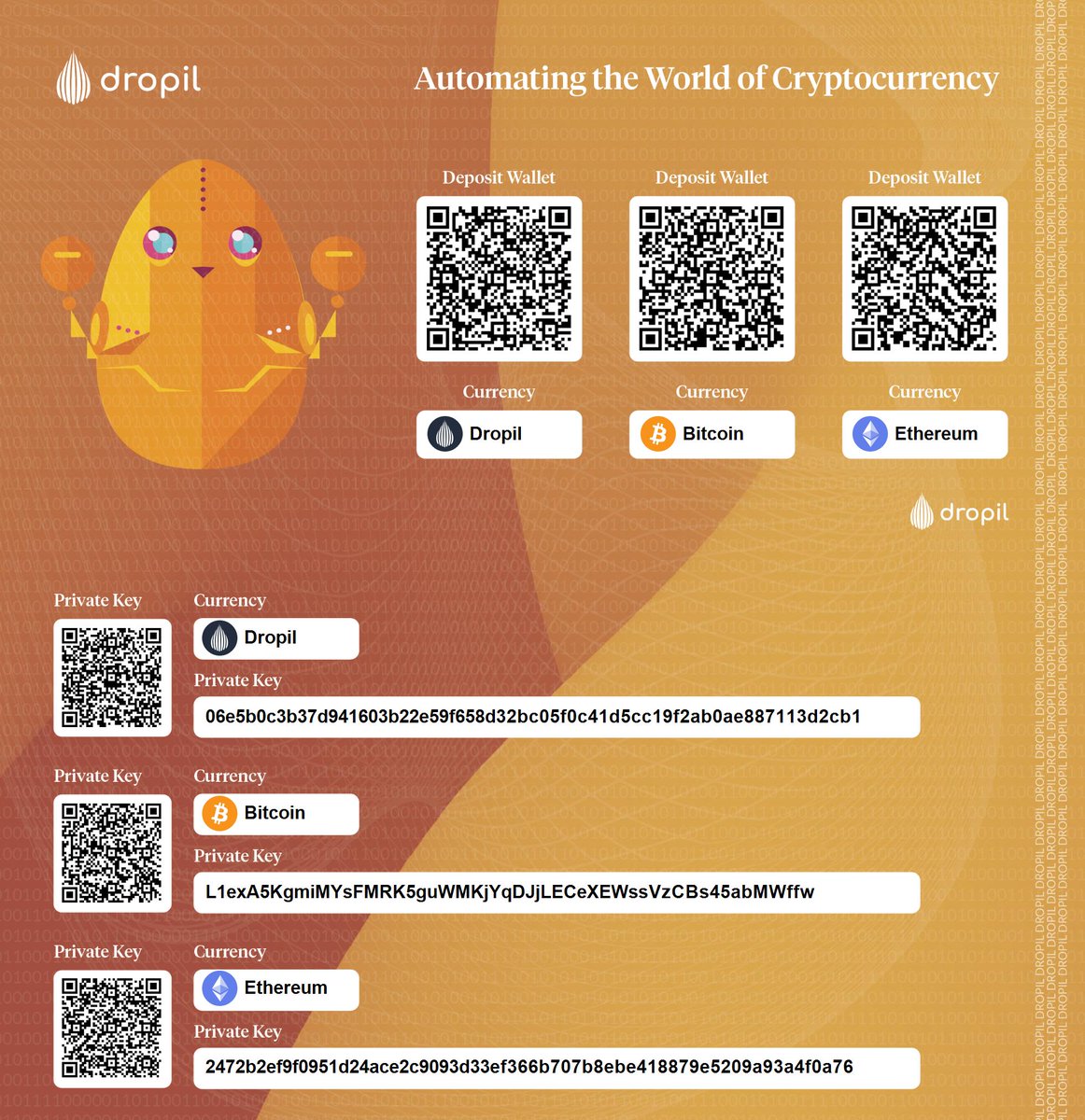 DropilCoin's tweet photo. Print, share, gift or save any cryptocurrency in your Dropil Wallet for Free.  #LedgerNanoForFree #bitcoin #dropil #ethereum #dropilpaper https://t.co/NPsiBoHqaA