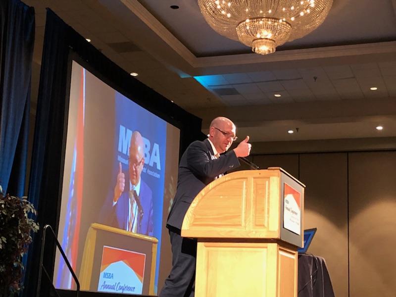 DrHayter's tweet photo. Proud to present the 2019 MO Supt. of the Year Award to Dr. Jeremy Tucker, Liberty Public Schools. #2018MSBA https://t.co/uwrbpWwzIQ