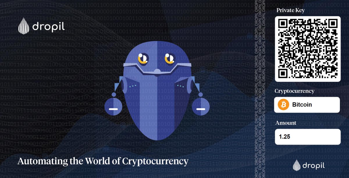 DropilCoin's tweet photo. Print, share, gift or save any cryptocurrency in your Dropil Wallet for Free.  #LedgerNanoForFree #bitcoin #dropil #ethereum #dropilpaper https://t.co/NPsiBoHqaA