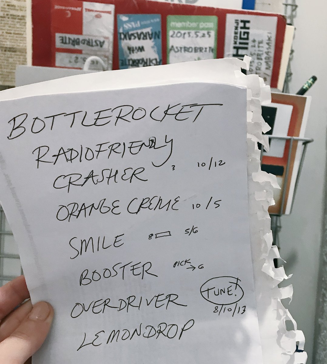 astrobriter's tweet image. set list 9.29.18