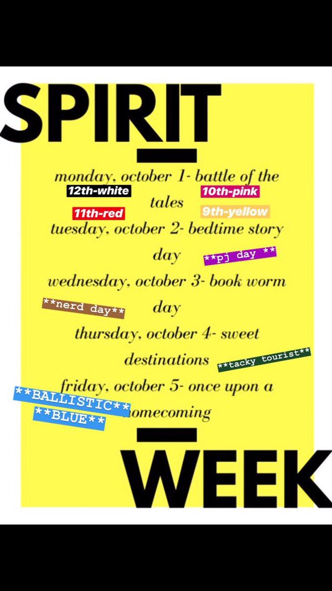 TemescalASB's tweet image. Homecoming Spirit Week 2018- be sure to dress up next week!!
