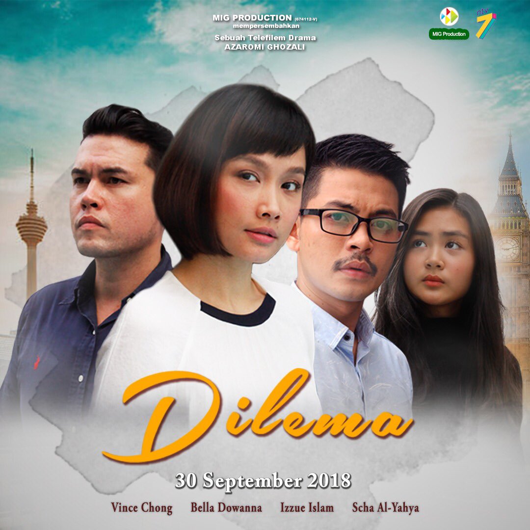 applethewriter's tweet photo. It’s tonight guys! My latest script.
DILEMA, tonight at 8.30pm only on NTV7 your feel good show. Direct by Azaromi Ghozali starring by Scha Al Yahya, Izzue Islam, Vince Chong and Bella Dowanna.
#Dilema #AppleTheWriter https://t.co/4Ydc1Urxgh