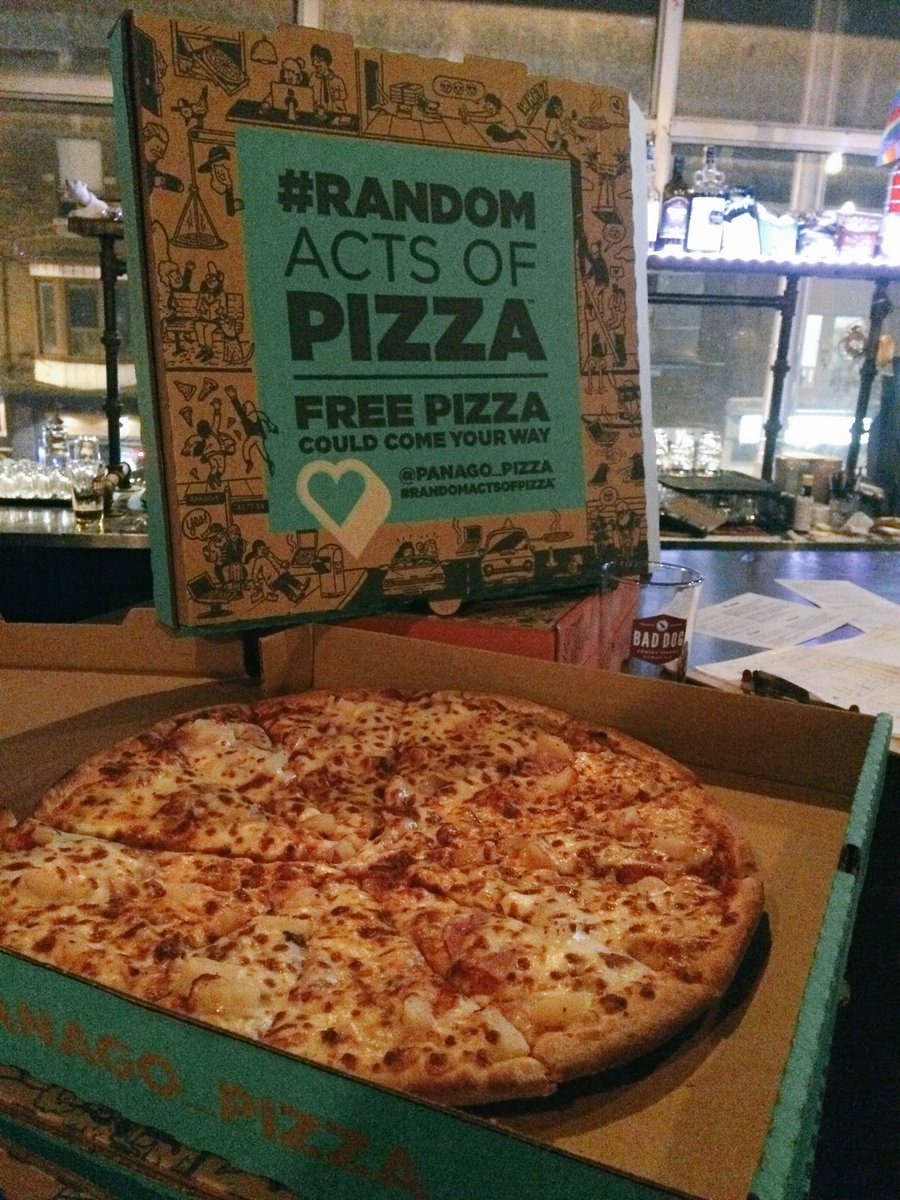 BadDogTheatre's tweet photo. We love @Panago_Pizza &amp; #randomactsofpizza. Come grab a slice and see a show! #24hoursofimprov https://t.co/Gno7sjF5OT