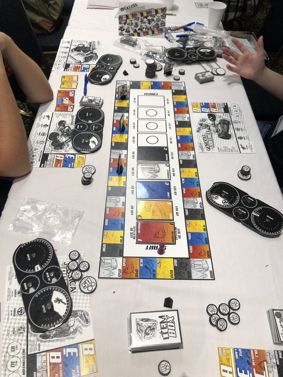 MesaGameLab's tweet photo. Playtested a great racing game called Reckless Overdrive by @flippantgames today @protoTO_   Thanks for the fun experience Sean! https://t.co/dUXDSdXyCK