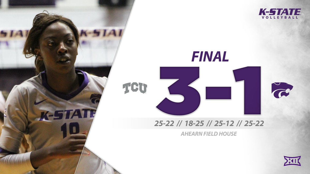 KStateVB's tweet photo. Final. 'Cats fight off an opening-set loss, but lose in 4

Up next: at Texas Tech on Oct. 3

#KStateVB https://t.co/0oh3A53tgs