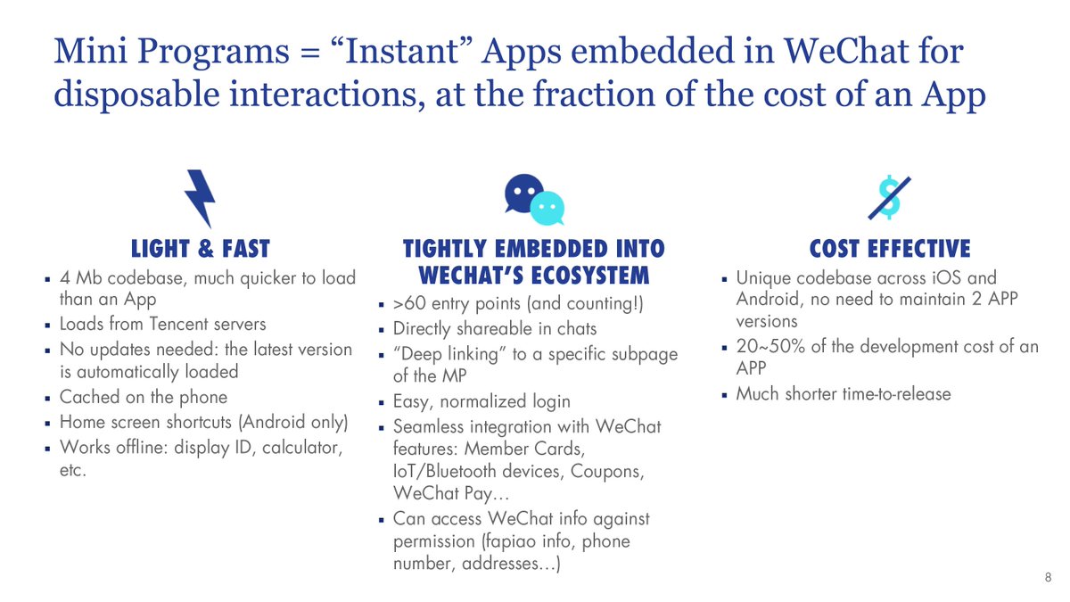 mbrennanchina's tweet image. 40 Slide Presentation: #WeChat #MiniPrograms, You Don&apos;t Need An App For China Or Do You? by Joseph Leveque of 31Ten. One the top presentations from last week&apos;s conference. Link: buff.ly/2R9Hl4H
