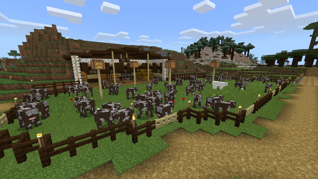 Kura マイクラ サバイバル日記 牛小屋完成 白と黒をモチーフに作りました マイクラ Minecraft マイクラ マインクラフト Nintendoswitch T Co 4zxlu1ezif Twitter