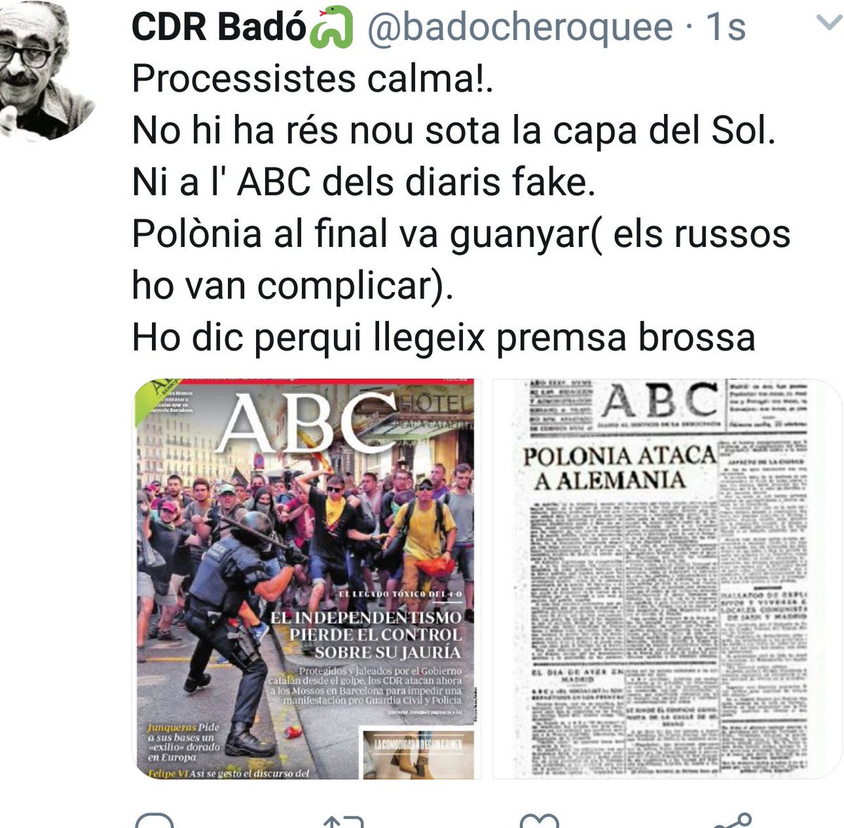 IvCascal's tweet photo. @leotaxil Tu mires massa el dit i poc la lluna.
El dit està ple de merda!.
Ahir va quedar clar que no volem!.
Processistes! https://t.co/xEFg7w7P46