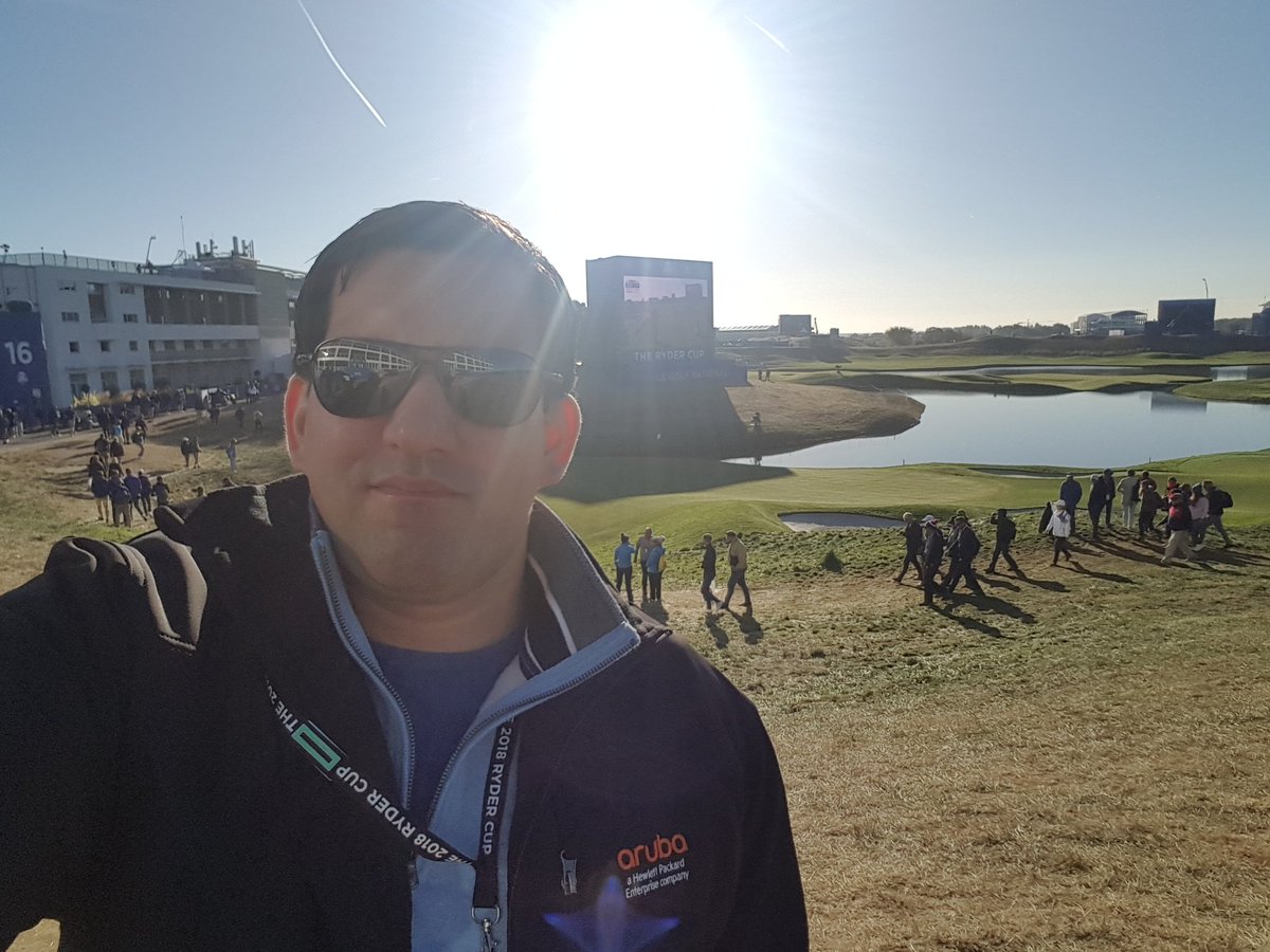 TimAldridge220's tweet photo. #arubarydercup a great day for a big close! Arrived early to warm up and to suck up the winning atmosphere #arubaization @SweenSouthWest @alex_tucker_HP btw the Wi-Fi is awesome #smartgolfcourse https://t.co/U5HLduN9ow