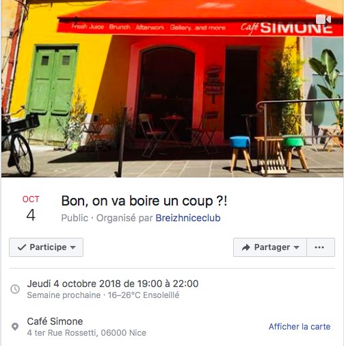 BreizhNiceClub's tweet photo. Ca vous dit un apéro avec des #Bretons ? RDV le 4 octobre au Café Simone à #Nice06 : https://t.co/gV9x1zsyy2 https://t.co/PgtRIkcwXB