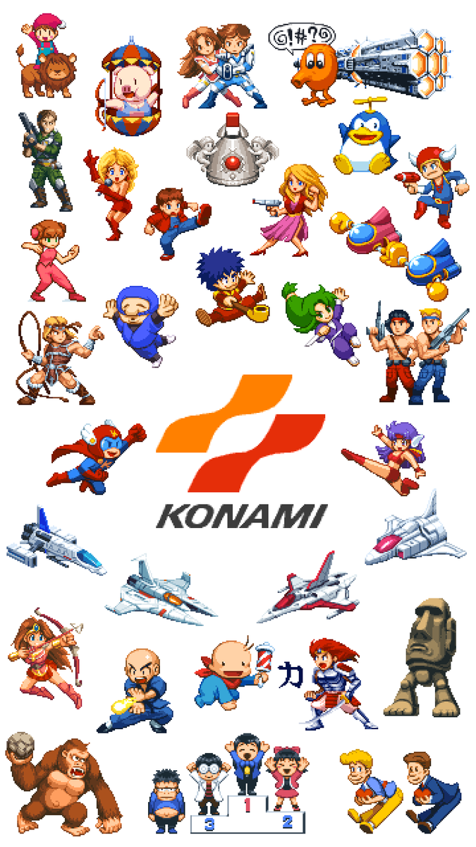 フラッグさん コナミ壁紙 縦 Konami ドット絵 Pixelart