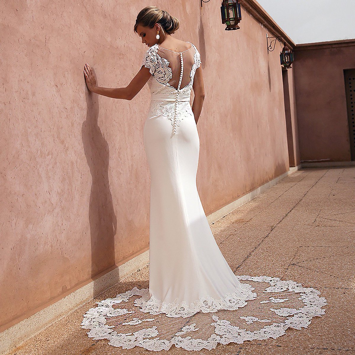 LineaRaffaelli's tweet photo. It's all about the train. Figure hugging wedding dress with a stunning lace train #LineaRaffaelliBridal #weddingdress #bridaldress #lacetrain #weddinggown #mermaidweddingdress #laceweddingdress #SayIdo #Bridal #bridetobe #wedding #gettingmaried #brides https://t.co/DTxJ09vP5S