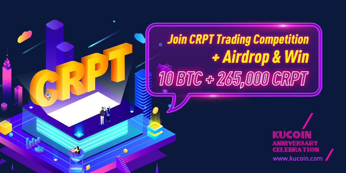 KuCoinUpdates's tweet photo. Participate in our Crypterium (CRPT) trading competition and airdrop for a chance to share 10 BTC + 265,000 CRPT.

Activity runs until October 1, 2018.

More Info: https://t.co/4ZeysbtGup
More Activities: https://t.co/uALqwL2Jqz

@crypterium https://t.co/pazl4TMMtV