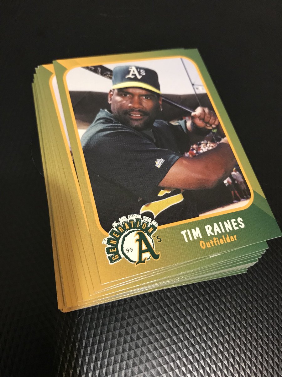 cardboardicons's tweet photo. When I think of @baseballhall member Tim “Rock” Raines, my mind immediately remembers him patrolling the @Athletics outfield #StuffNoOneSays #FirgotHePlayedThere https://t.co/Ielk4V0auj