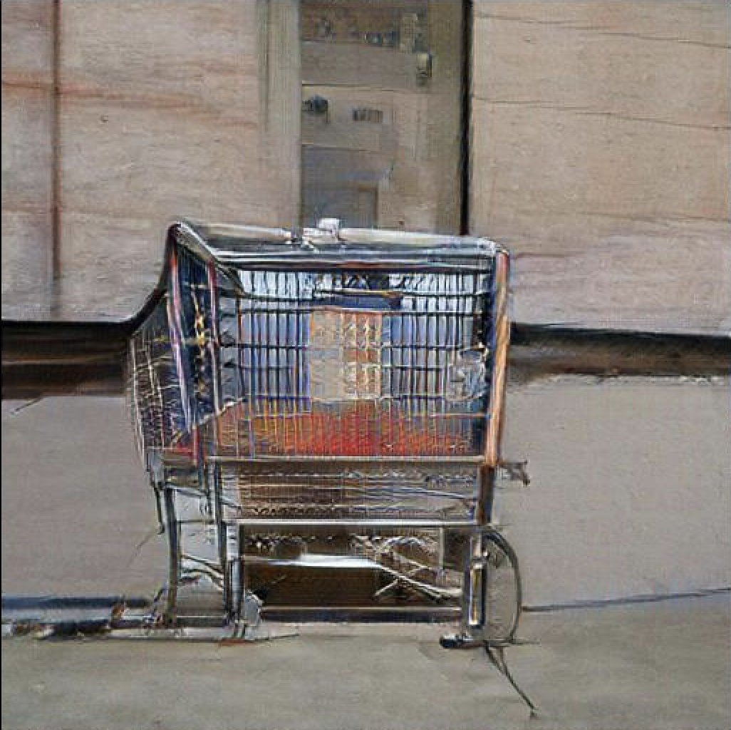 JanelleCShane's tweet image. Strangely compelling #BigGAN generated shopping carts
