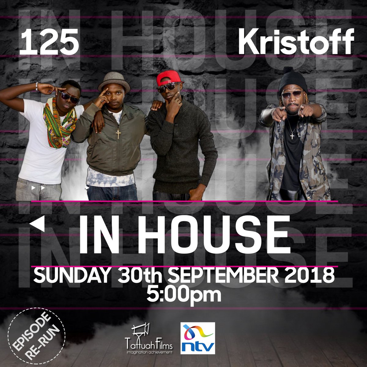 InhouseAfrica's tweet photo. Catch the re-run of last nightโs Episode of In House featuring @125Musiq and @KRISTOFF_kenya on @ntvkenya at 5.00pm today. @misikoandere #InHouse #Music #MyWeekendPlan https://t.co/C0b9bhQQ45