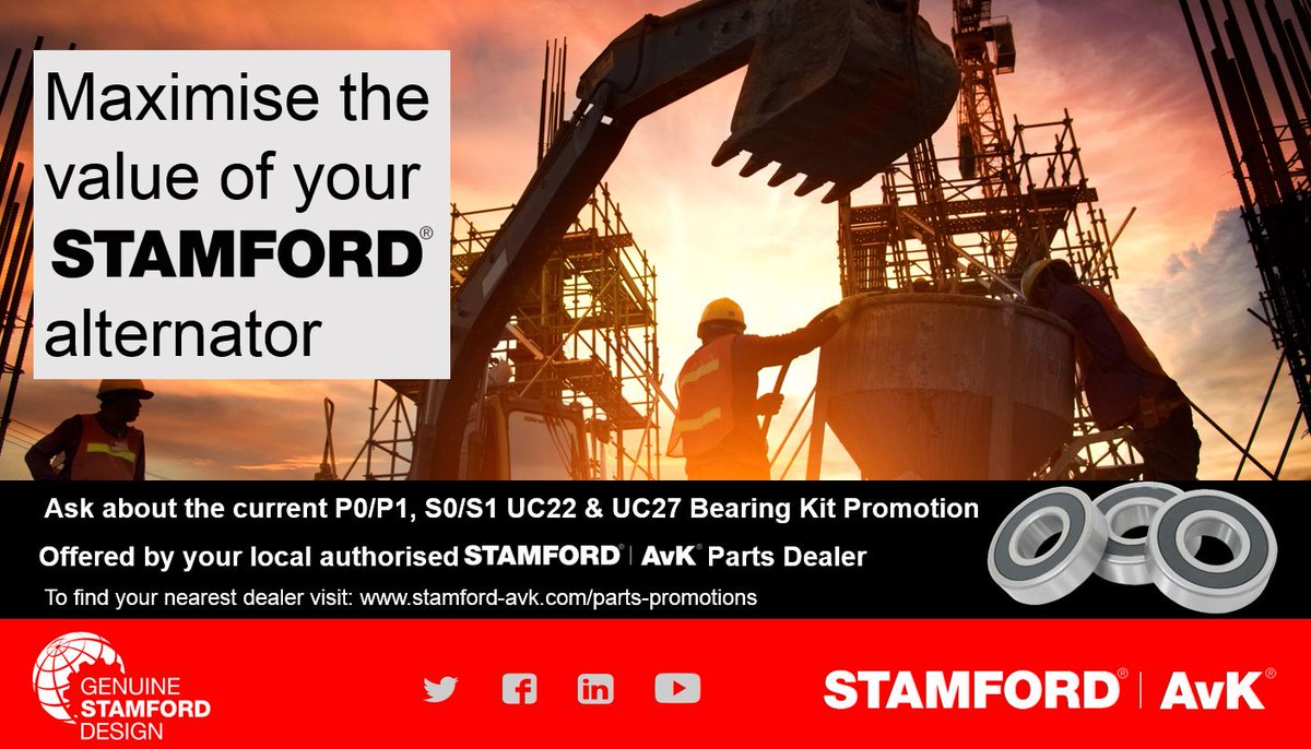 STAMFORDAvK's tweet photo. Today is the last day of our #STAMFORDDealofthemonth on discount bearing kits for 0-250kVA STAMFORD products. Contact your local authorised distributor to benefit today: https://t.co/dXckq84EQP https://t.co/8pHNbDCQPm