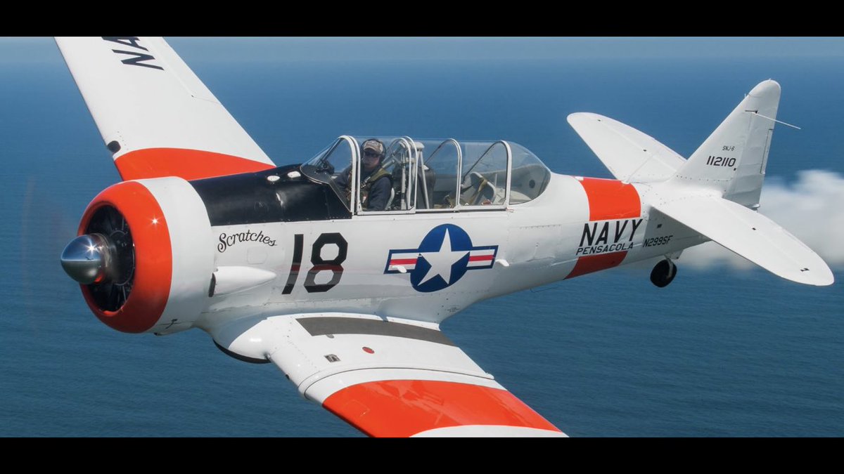Epiphoneplayer's tweet photo. Flew down to Daytona Beach, and photographed Gene McNeely’s (of Aeroshell Aerobatic Team fame) SNJ-6. And what’s even better? This bird was based at NAS Pensacola! @NASP_PAO #homeofusnavyblueangels #pilotmaker https://t.co/2RjJJreSyu