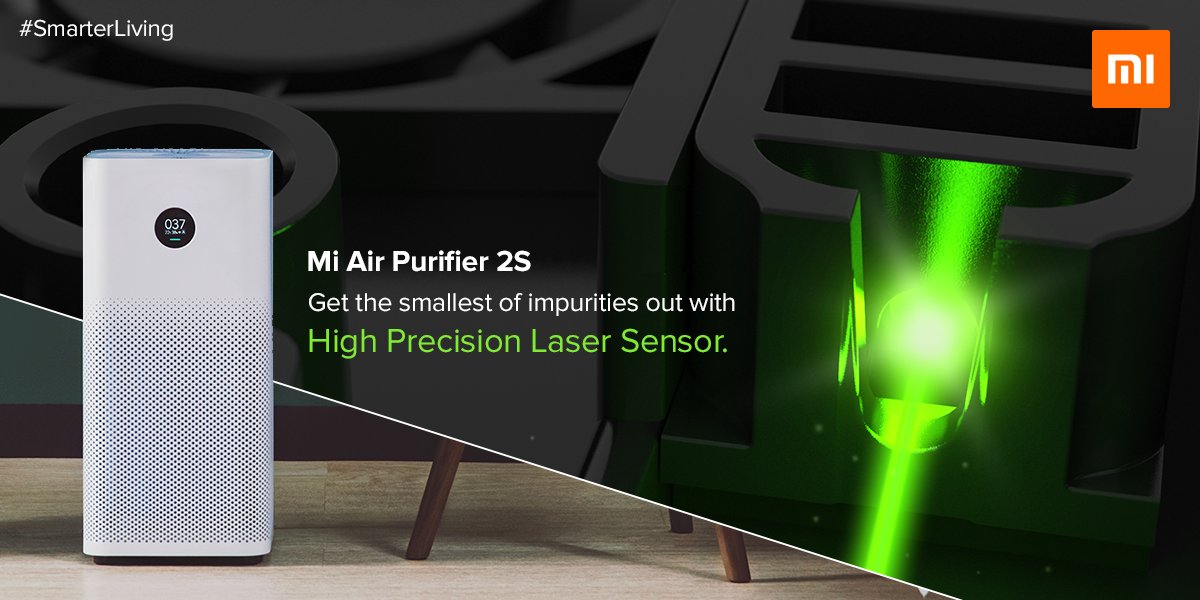 XiaomiIndia's tweet photo. Breathe just pure air, nothing else. Mi Air Purifier 2S is designed to remove the smallest of harmful particles from the air and let you breathe healthy. #SmarterLiving https://t.co/hQxap52zZL