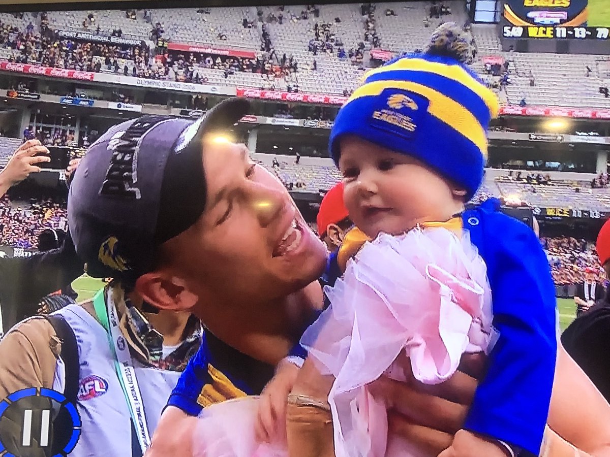lambose4's tweet photo. What a special picture @mellielambert The kid from Keith all grown up with his gorgeous daughter Isabel winning the 2018 Grand Final. #Bodey’sOtherBrother #AllClassJack https://t.co/w5BxOec8Fc