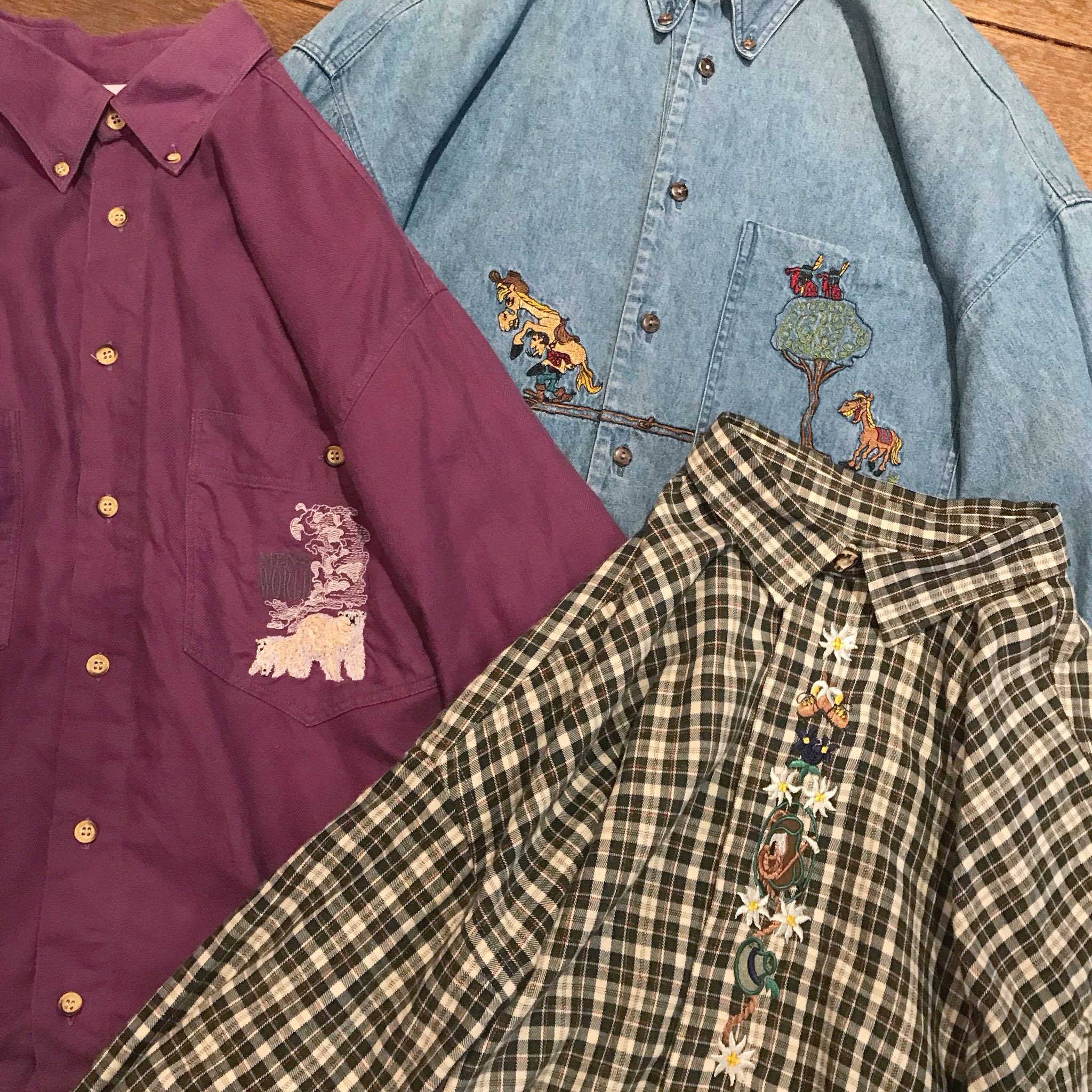 古着屋pine En Twitter 入荷商品 刺繍シャツ Size ゆったりめl ルーズシルエット どれも可愛い刺繍が目を引きます ワンピース風に ライトアウター感覚で お使いいただけます 刺繍 刺繍シャツ チロルシャツ 古着屋pine 山梨