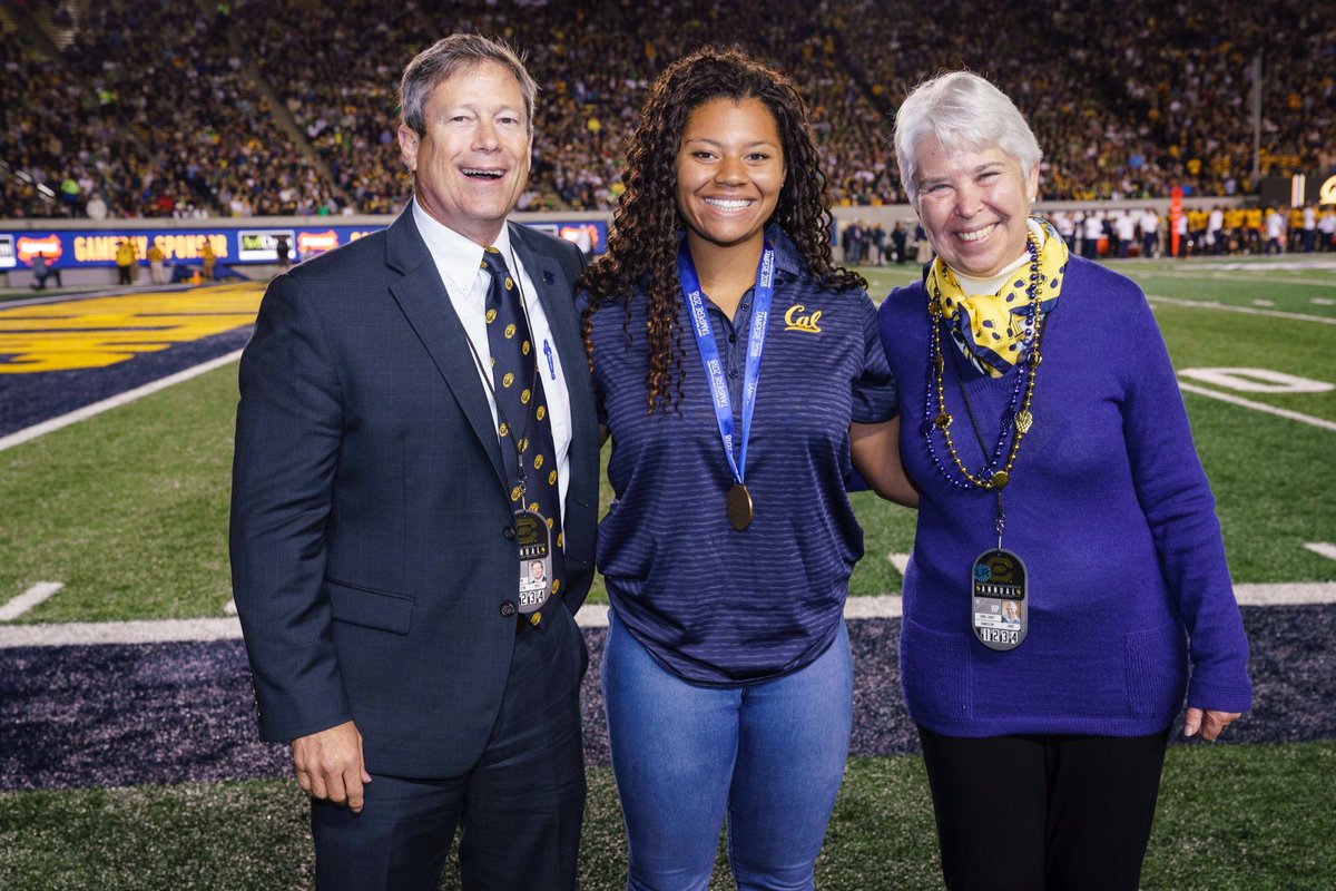 CalTFXC's tweet photo. When you win a World Championship... 

Congrats to @Camryn_Throws who was honored at the @CalFootball game tonight!! https://t.co/jdYlcWIPwc
