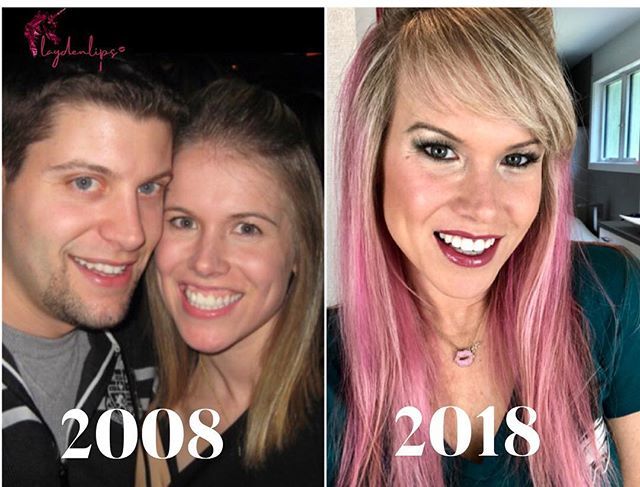LaydenLips's tweet photo. Wow!  There’s 10 years difference in this picture!! I have girls tell me they don’t wear makeup and my answer to that is, “well you can!” Never too late to learn new tricks 😜 #10yearslater #fromblondetopink #pinkhairdontcare #makeuptransformation #ma… https://t.co/KAnjToCk8G https://t.co/V55RUHcqF7