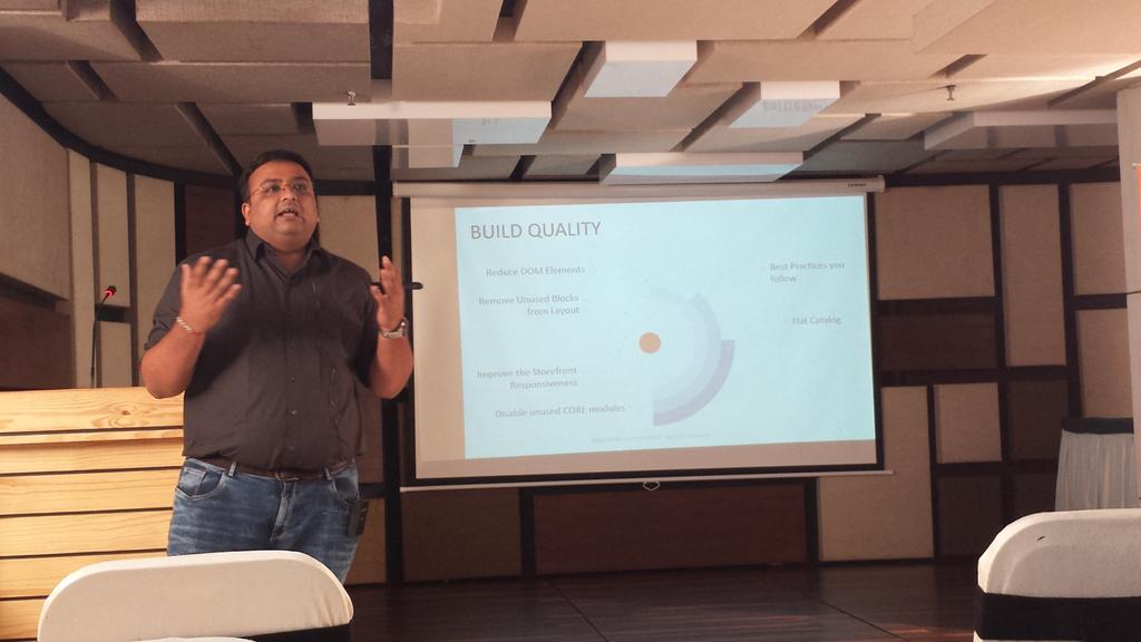 moingshaikh's tweet photo. Diving deep into Magento Build Quality with Ravi B. of @krishtechnolab 

#MagentoMeetupAhd #magentomeetup #eCommerce @magento https://t.co/ZLLXcDI0WC