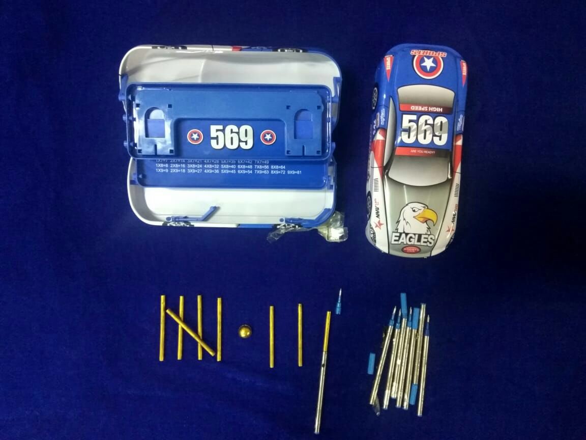 On 30.9.2018 pax arrived from Kulalumpur  by AK 1 was intercepted at exit of arrival hall. Examination of his  baggage resulted in recovery of  8 rods concealed inside ball point  pens and  1 bit recovered on person totally weighing  203 gms of gold. Value Rs 6,38,029 <a href="/cbic_india/">CBIC</a>