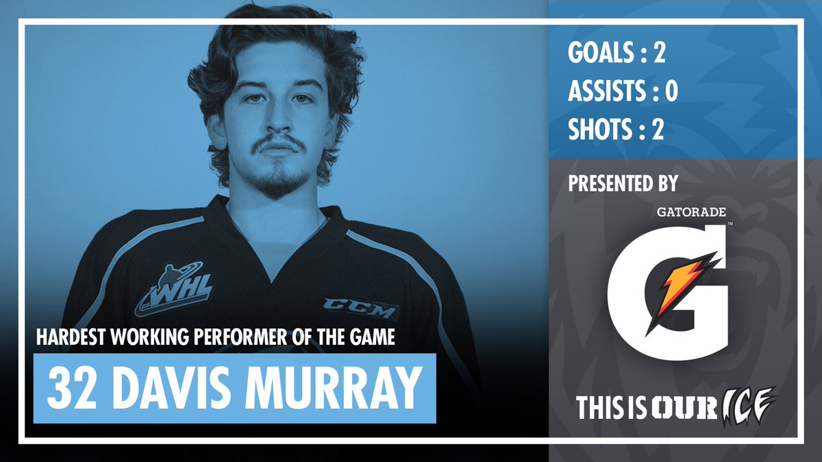 Tonight's Hardest Working Performer of the Game, presented by <a href="/Gatorade/">Gatorade</a>, is <a href="/davismurray1999/">Davis Murray</a>.

#OurICE