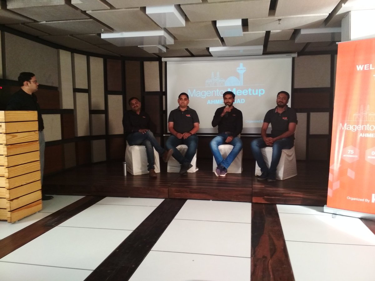 krishtechnolab's tweet photo. Most awaited panel discussion  about how to contribute to the #Magento Community and it's pros &amp; corns with #Magento master 2018, top Magento contributors and #MeetMagento Speaker at  #MagentoMeetupAhd https://t.co/cnC56p2Uhs