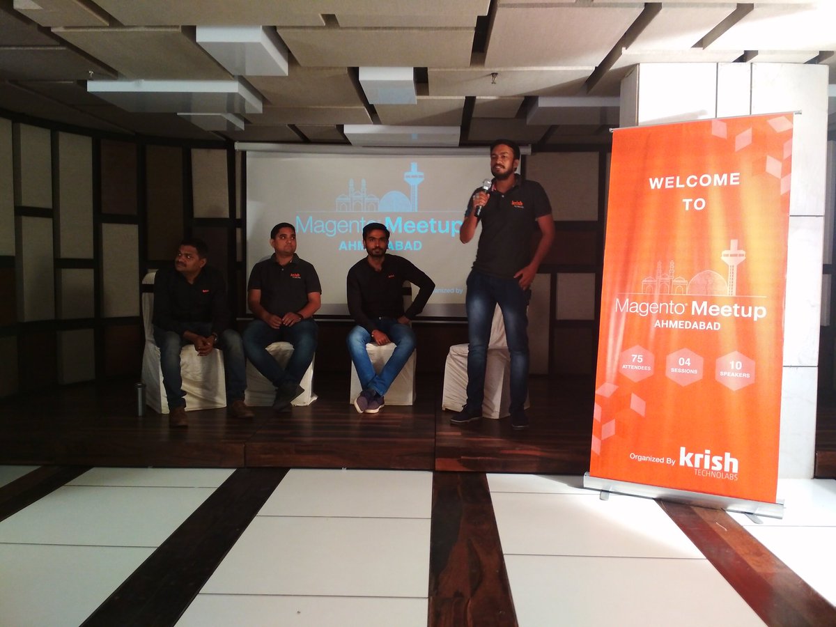 krishtechnolab's tweet photo. Most awaited panel discussion  about how to contribute to the #Magento Community and it's pros &amp; corns with #Magento master 2018, top Magento contributors and #MeetMagento Speaker at  #MagentoMeetupAhd https://t.co/cnC56p2Uhs