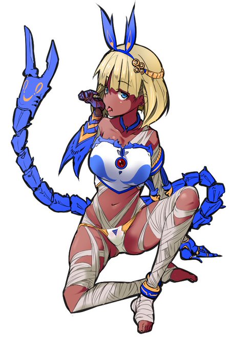 自分をアヌビス神だと思い込んでいるサソリ娘。
一人称は『アヌビス』。多分出身地はエジプトではない。

【アサシン 動物モチーフ 褐色肌 包帯】のキャラクター
#キャラデザ版深夜の合同お題合宿 