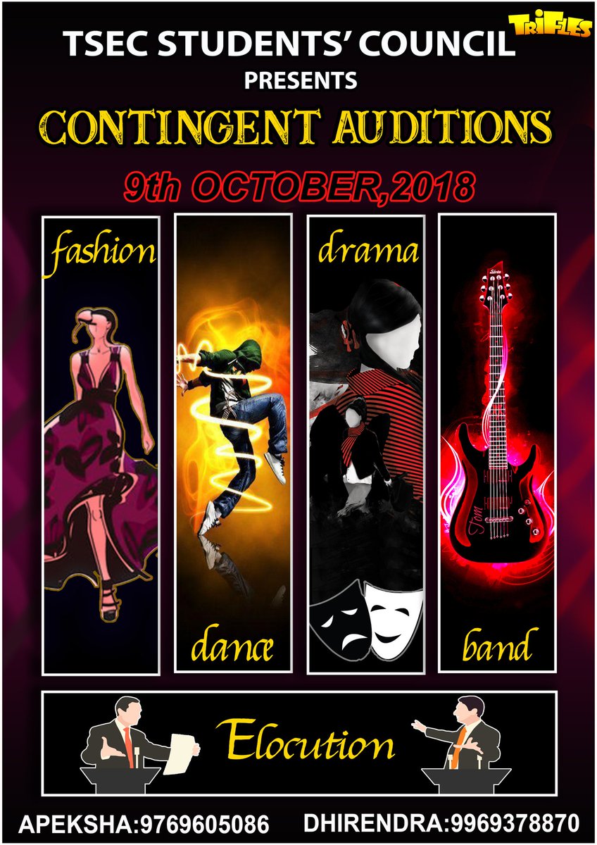tsectrifles's tweet photo. Have you ever dreamt of showcasing your talent to an audience at the national level and to stand out from the ordinary?

You got the talent and we got the stage, and it's going to be a grand show.

Gear up for the much awaited Contingent Auditions on the 9th of October. https://t.co/DvwF4fgFoA