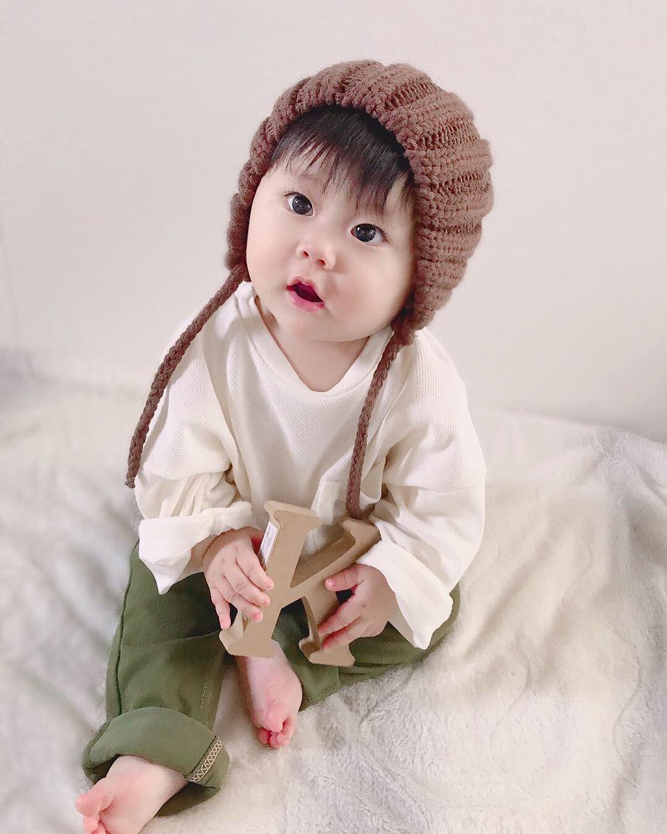 #ニット帽 #くま耳ニット帽 #クマ耳 #赤ちゃん #baby #boy #男の子 #7ヶ月